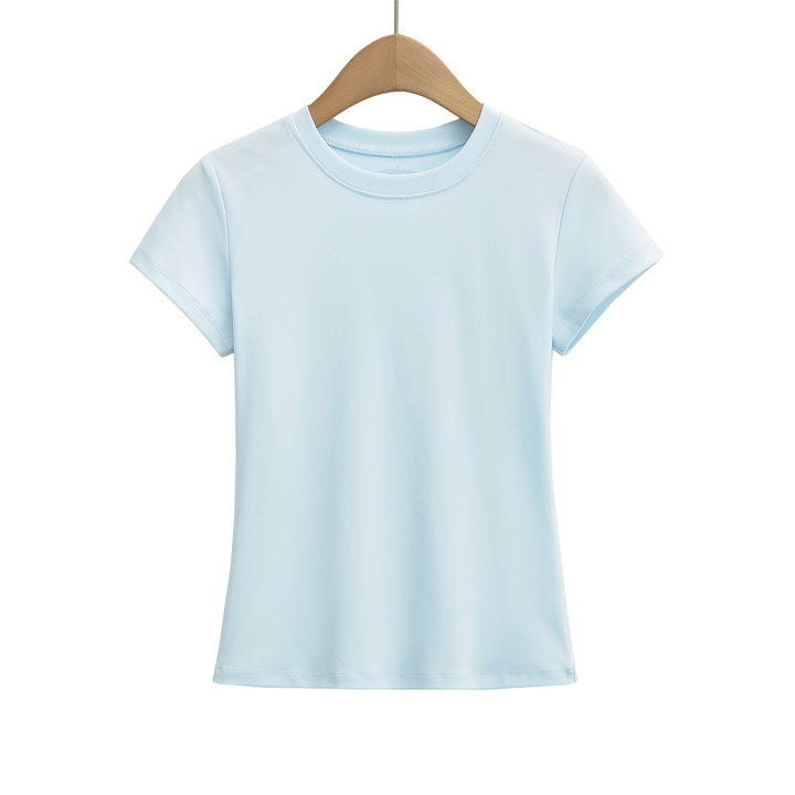 Dame klassisk Rundhals T-shirt lavet af blødt bomuldsstof Stilla
