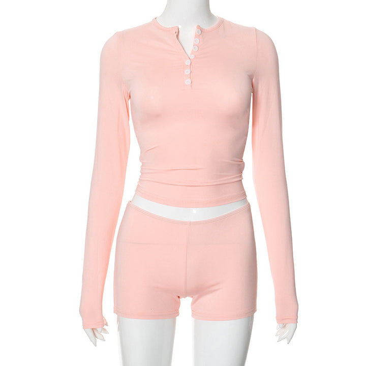 Femme Cozy Langærmet Button-Up Aktiv Sæt Stilla