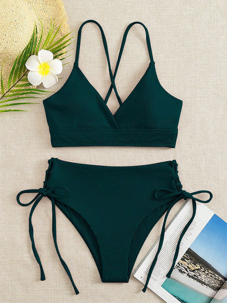Dame bikini-sæt med raffineret snøre-detail Skovae