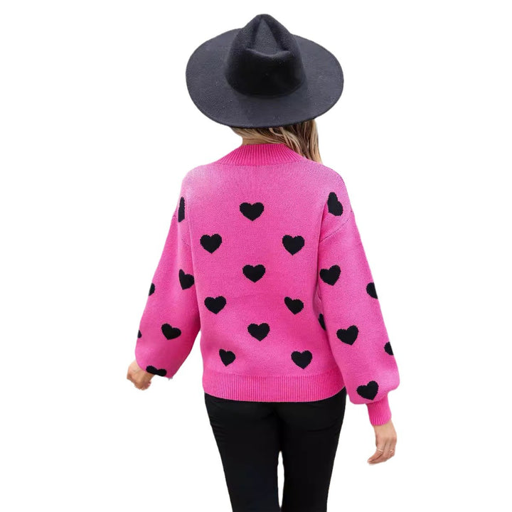 Kvinders afslappede sweater med hjerter og moderne snit Stilla