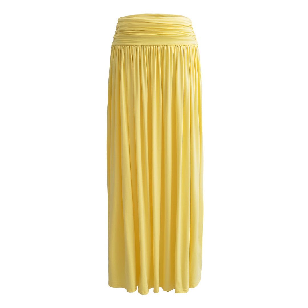 Dame maxiskørt med elegant rynke design og elastisk talje Stilla