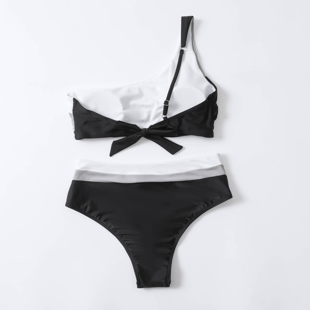 Dame Crop-Bikini med asymmetrisk design og høj talje Skovae