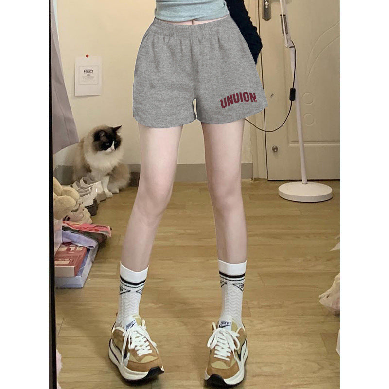 Dame Fritid Høj Talje Sport Shorts med grafiske Detaljer Stilla