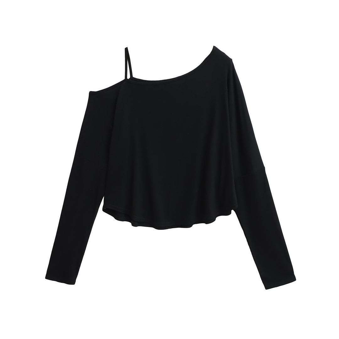 Dame asymmetrisk top med elegant one-shoulder-design og blødt materiale Stilla