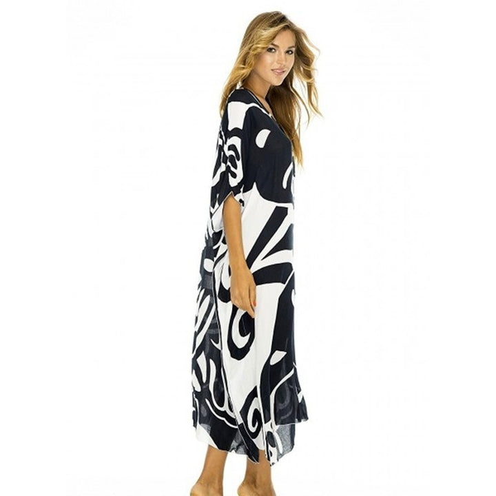 Damer elegant kaftan med moderne floral mønster Stilla