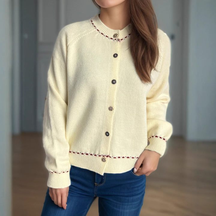 Damer hyggelig cardigan med dekorative knapper Stilla