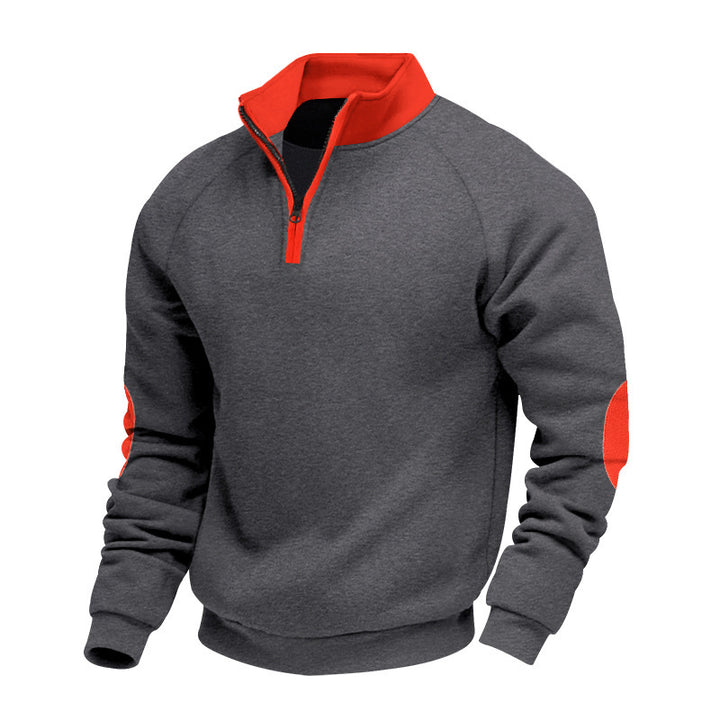 Herrer sportpullover med moderigtig ståkrave og praktisk lynlåsåbning Stilla