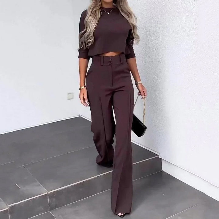 Dame elegant sæt bestående af cropped top og løse bukser Stilla