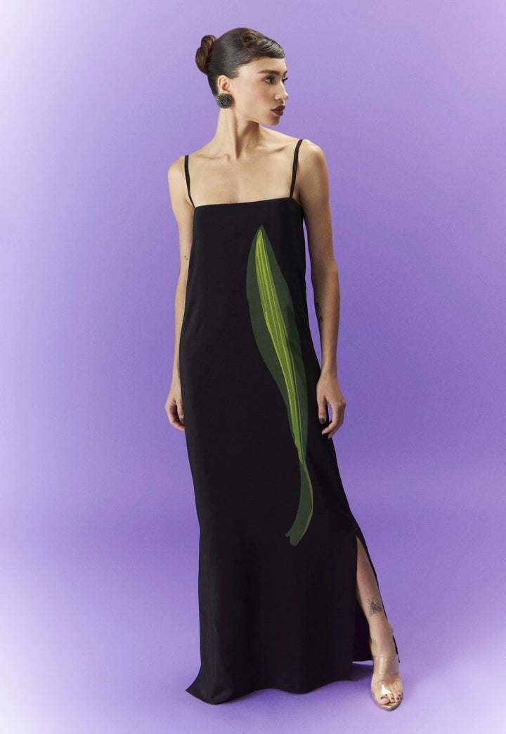 Femme Minimalist Floral Maxi Kjole Stilla