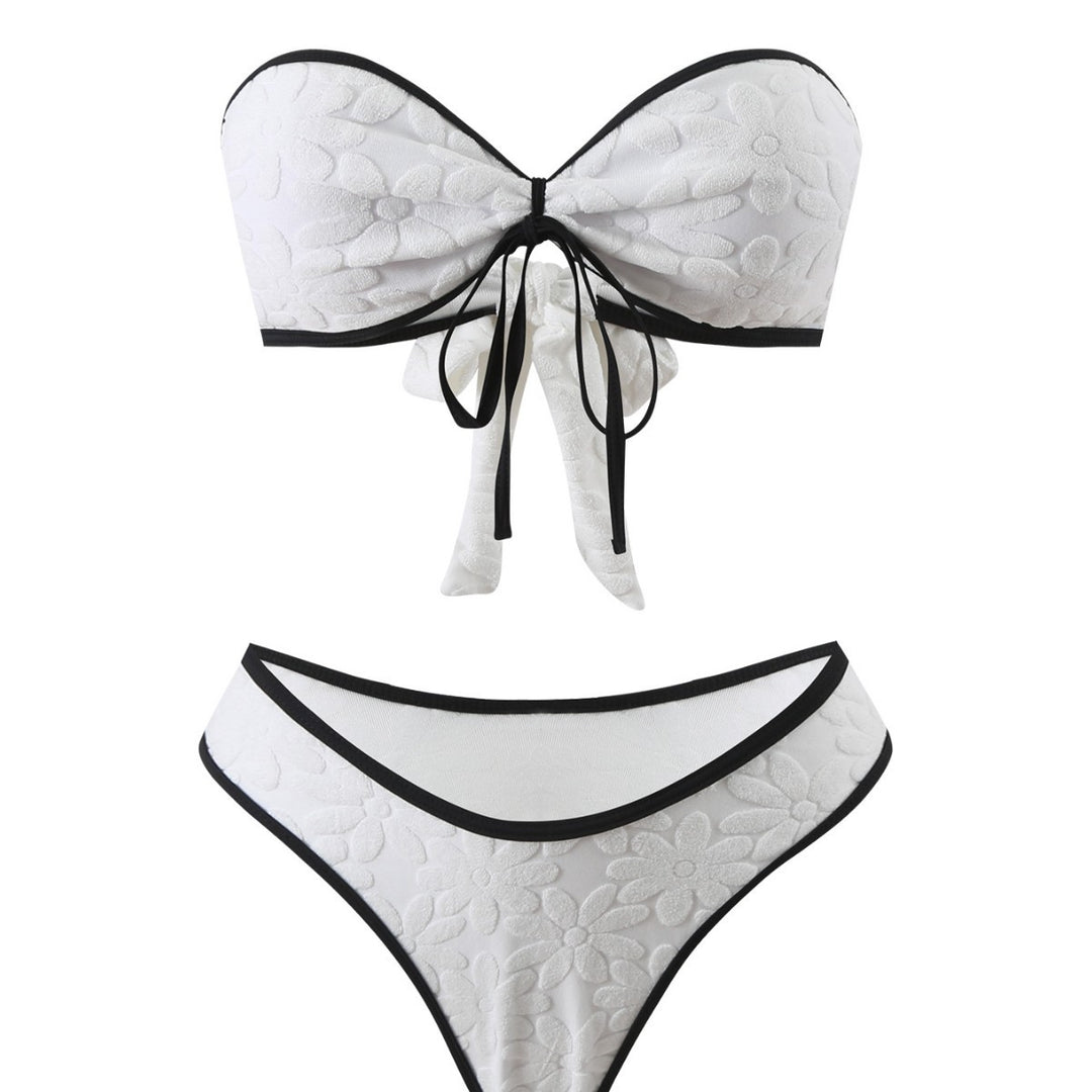 Dame blomsterprint stropløs bikini sæt Stilla