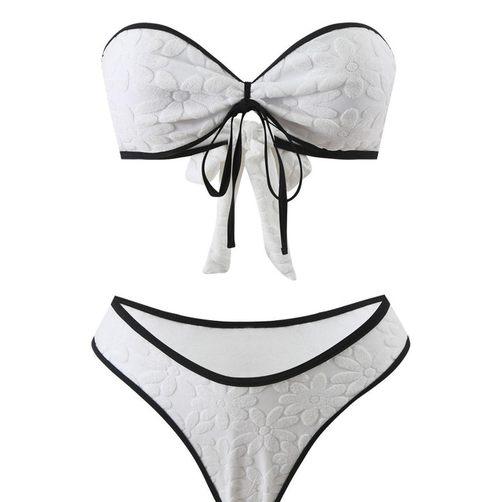 Dame blomsterprint stropløs bikini sæt Stilla