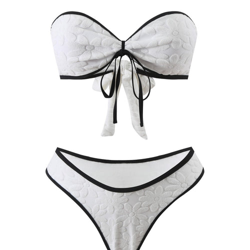 Dame blomsterprint stropløs bikini sæt Stilla