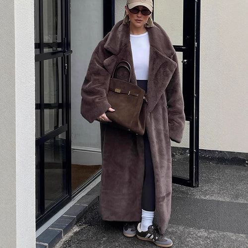Dame Oversized Künstpelsfrakke Stilla