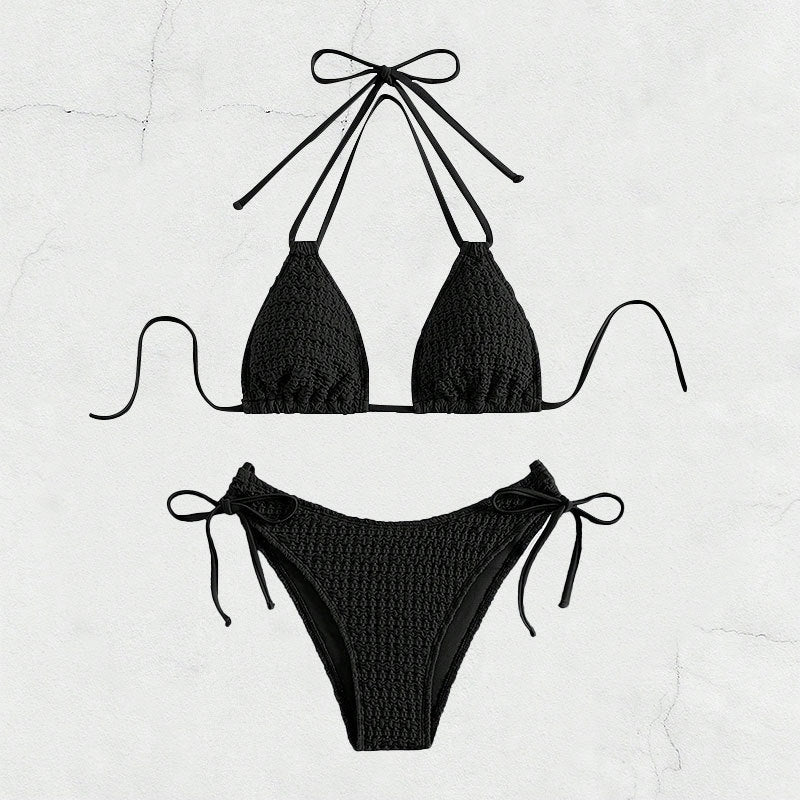 Dame Hæklet-Bikini-Sæt med legesyge Sløjfedetaljer Skovae