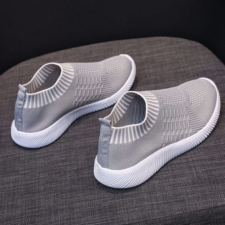 Dame åndbare Slip-On sneakers med elastisk strik-overdel Stilla