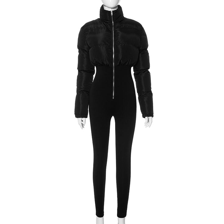 Femme Stilig Mock Neck Puffer Bodysuit Stilla