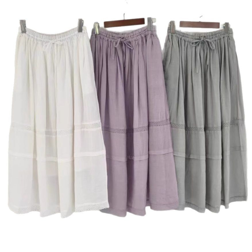 Femme Gestufte Maxi-Nederdel med funktionel snor Stilla