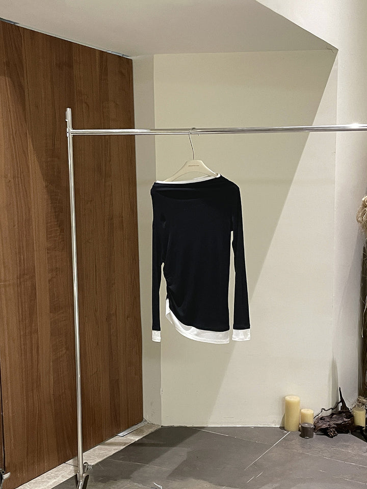 Damer Elegant asymmetrisk langærmet skjorte med højkvalitets detaljer Stilla