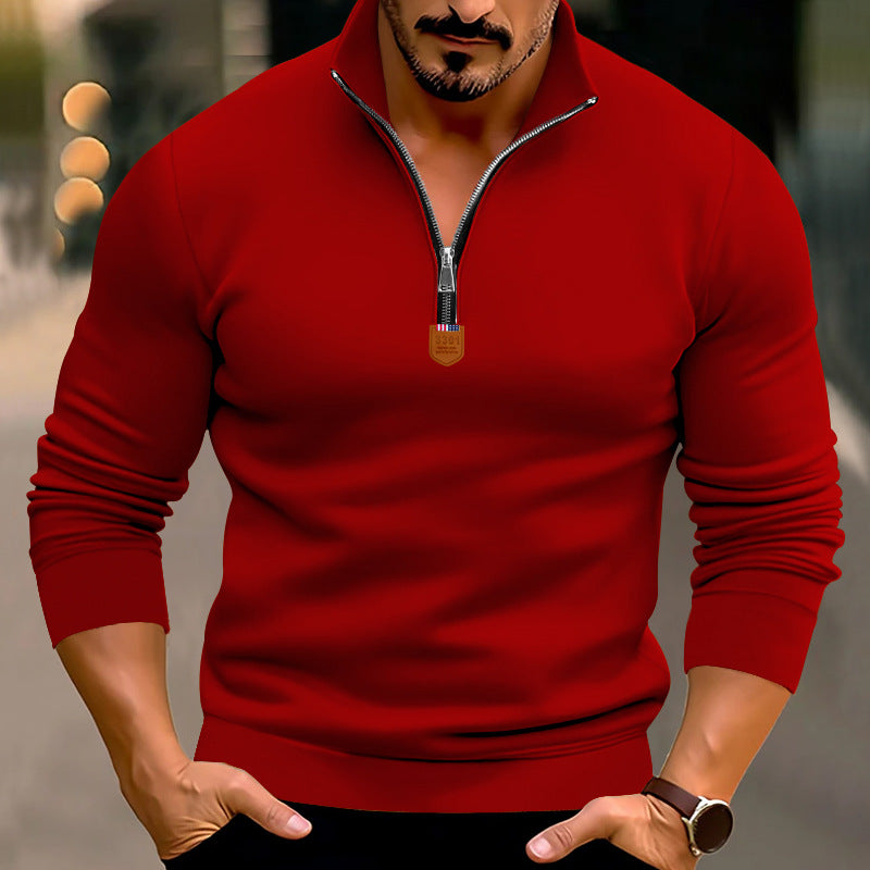 Herre sporty pullover med kvalitetslynlås og moderne ståkrave Stilla