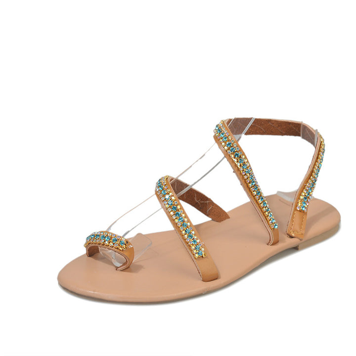 Dame sandaler med funklende pyntesten-design og komfortabel sål Stilla