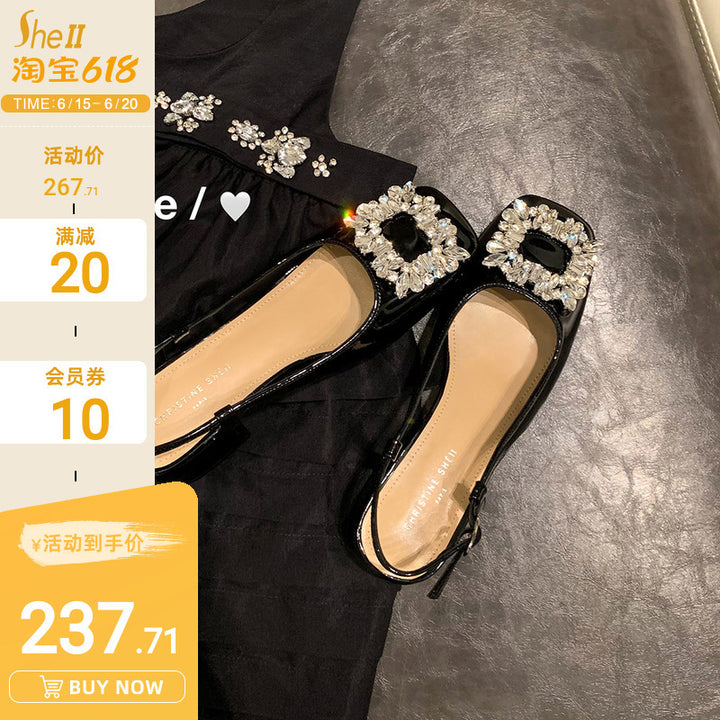 Dame Sling-Ballerinas med glitrende smykkedetalje og justerbar rem Stilla