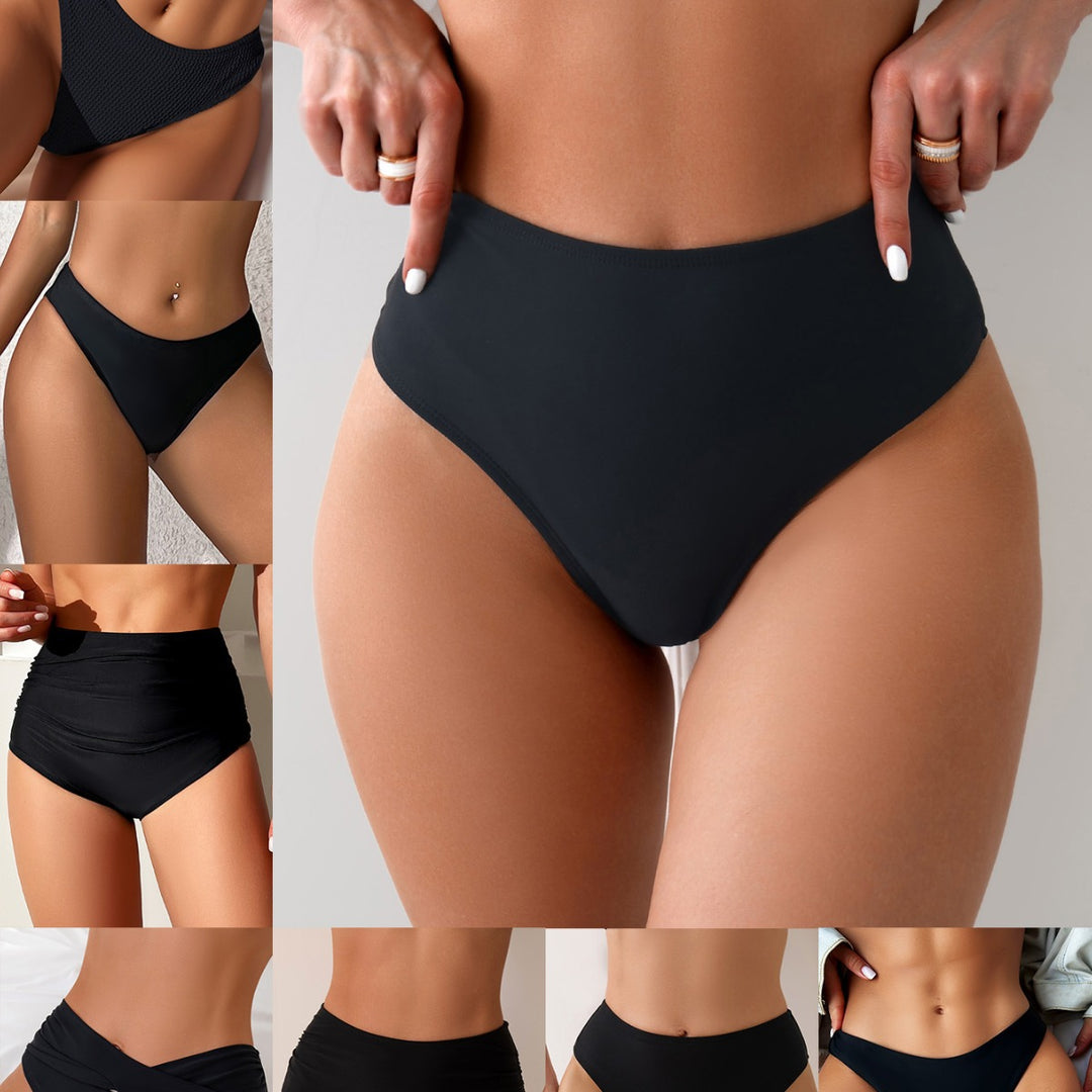 Dame Højskåret Bikini-Bund i minimalistisk design med komfortabelt bælte Skovae