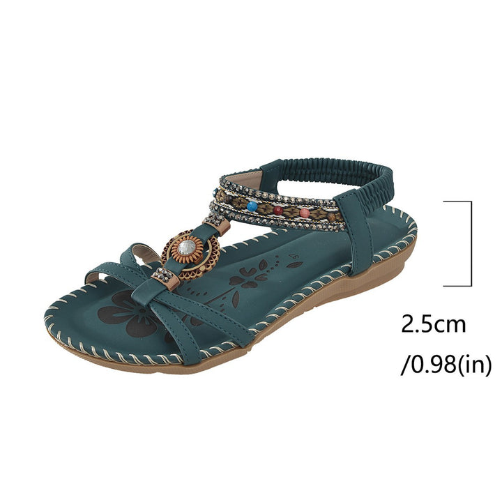 Dame Sandaler med elastisk rem og funklen smykkedetalje Stilla