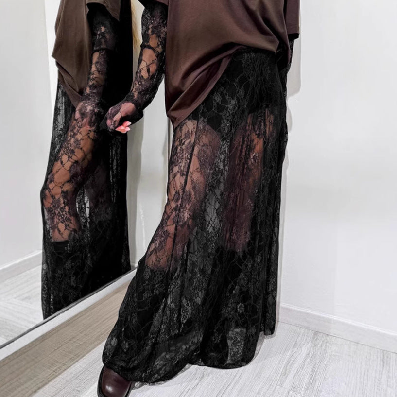 Dame Gennemsigtig Blonde Skirt Stilla
