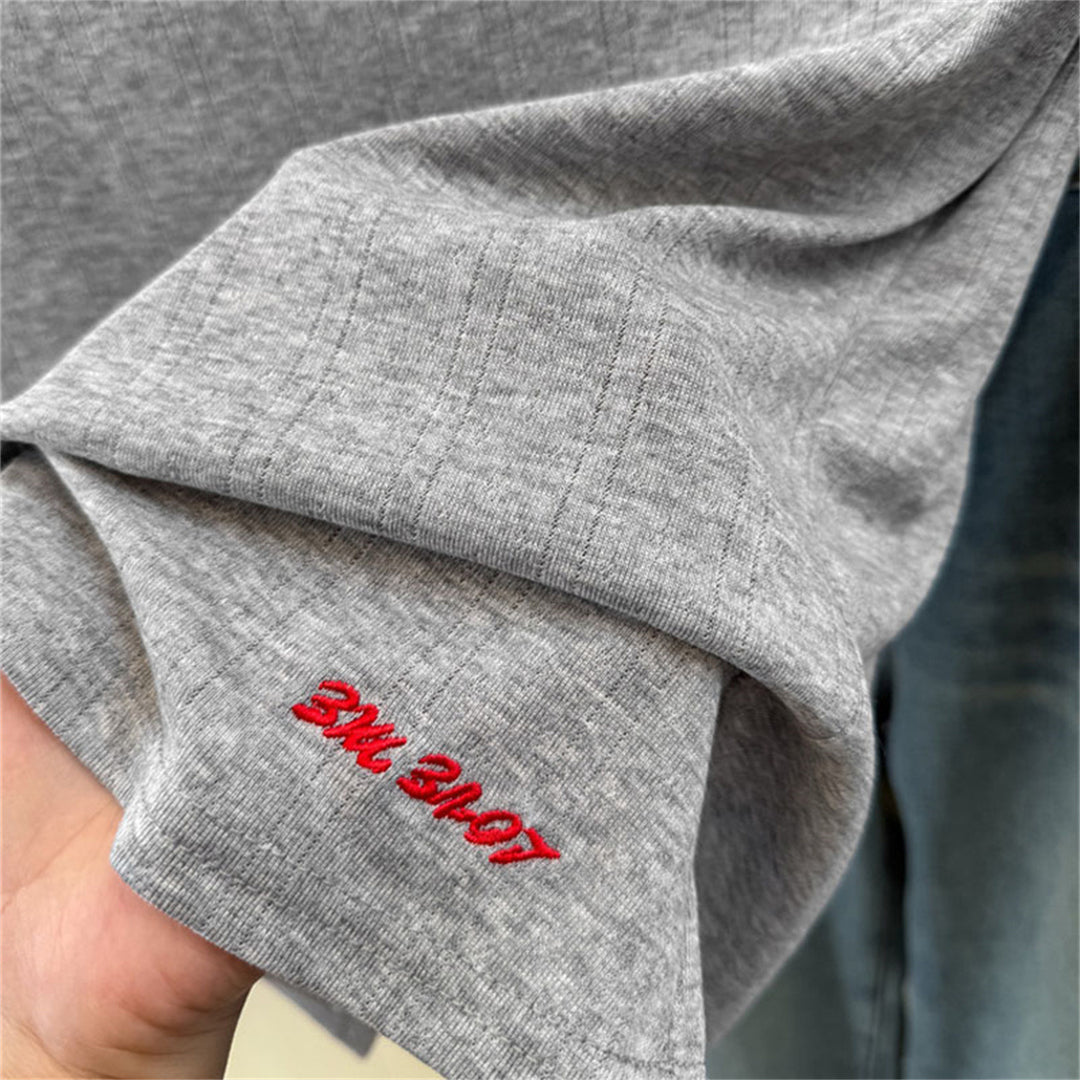 Dame kortærmet rib T-shirt med subtile logo-detaljer Stilla