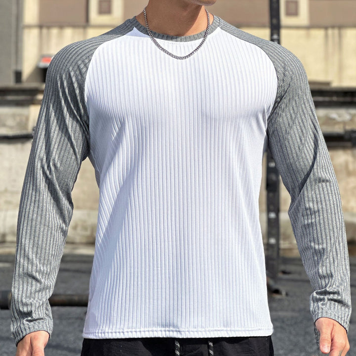 Herrer Sportligt Langærmet T-shirt med unik ribbestruktur og ergonomisk snit Stilla