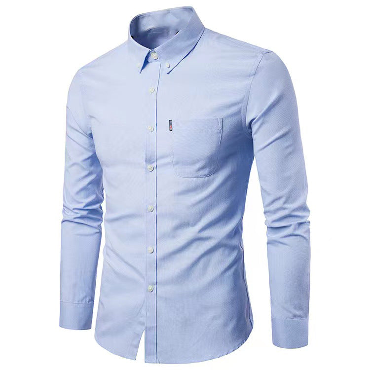 Herrer nan figursyet Oxford-skjorte med Button-Down-krave og brystlomma Skovae