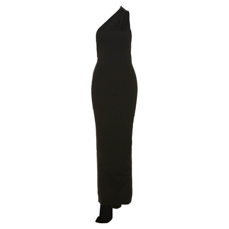 Dame Elegant langermet One-Shoulder Kjole Skovae