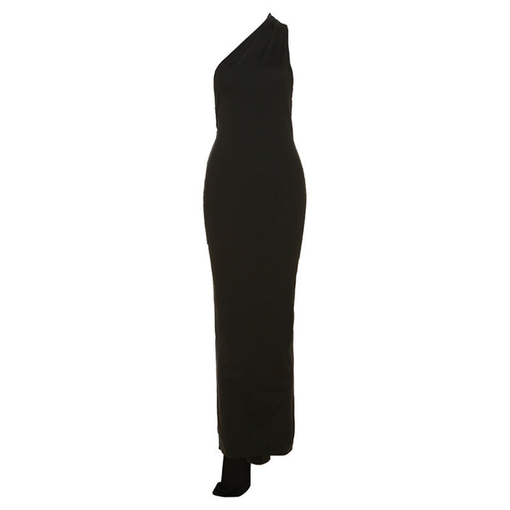 Dame Elegant langermet One-Shoulder Kjole Skovae