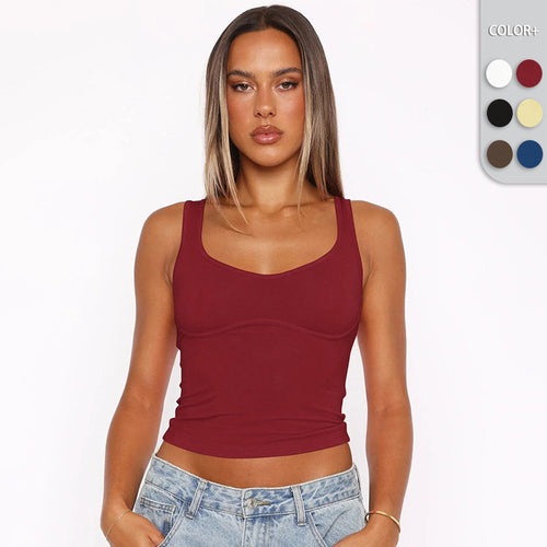 Dame kropsnært bustier-top med brede stropper Stilla