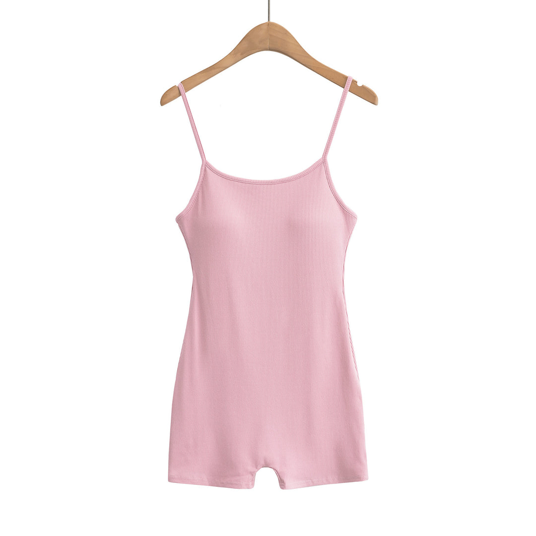 Dame ærmeløs jumpsuit med justerbare stropper og elastisk materiale Stilla