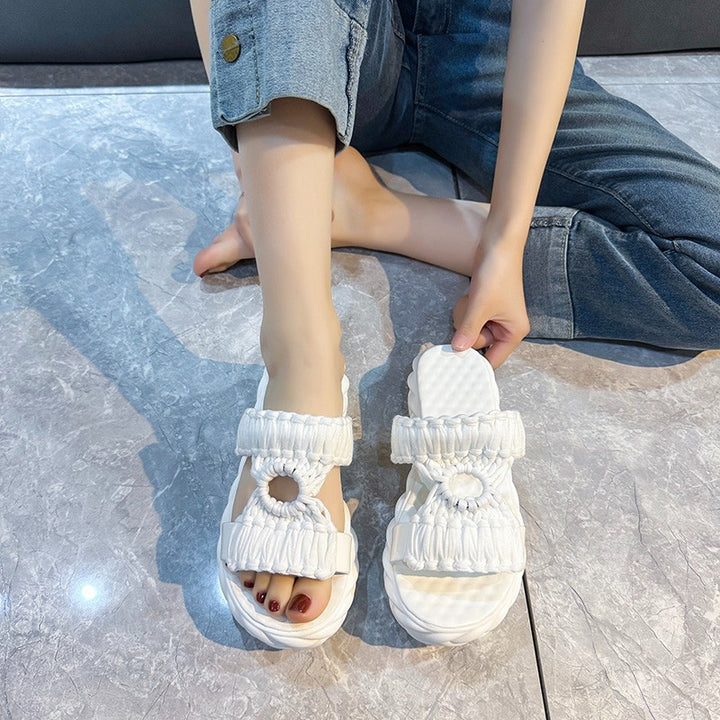 Dame Moderigtige Slip-On Sandaler med flettet design og komfortabel sål Stilla
