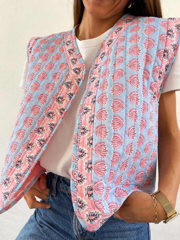 Dame Modisk Vest med ternet mønster og ærmeløst design Stilla
