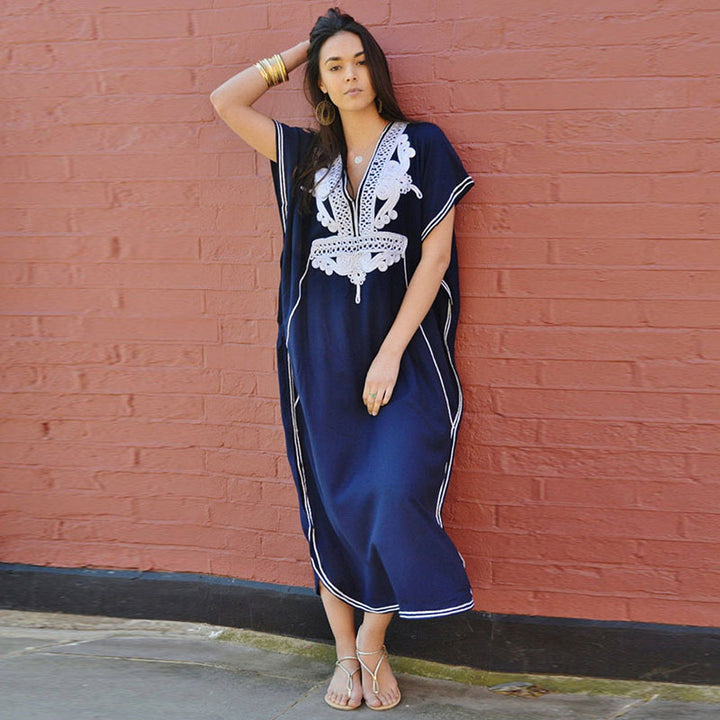 Dame Elegant Strandkaftan med kunstneriske broderier Stilla