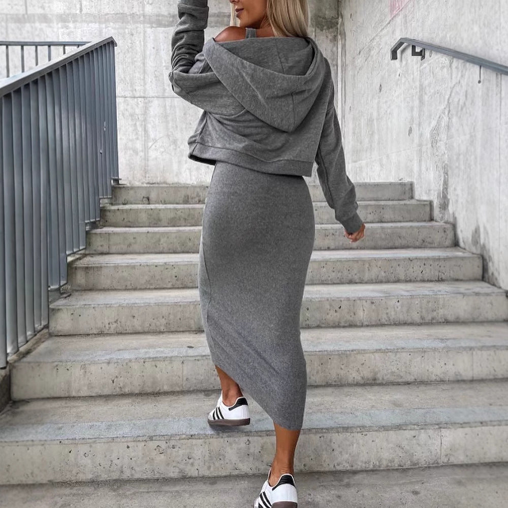 Dame afslappet sweatshirt-kjole med asymmetrisk snit og oversized pasform Stilla