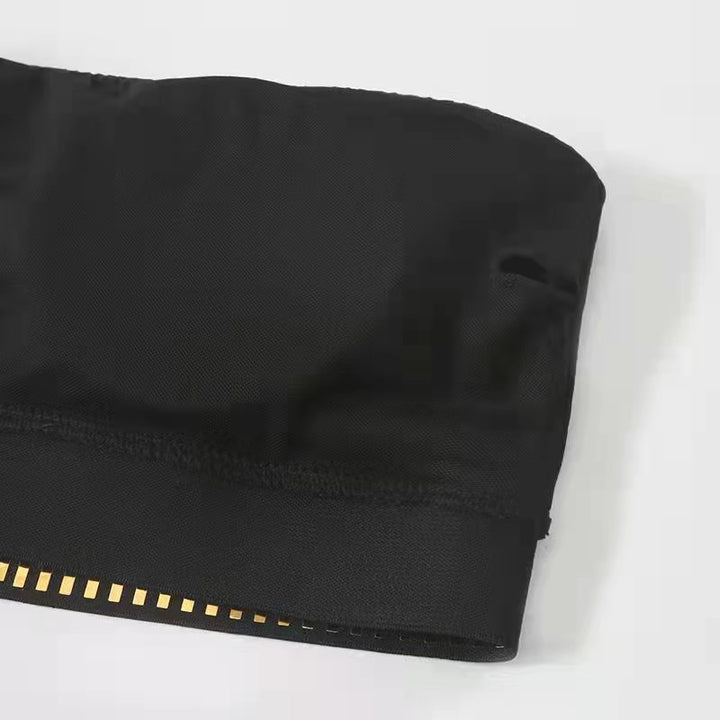 Dame Bandeau-bikini med gyldent strukturbånd Stilla
