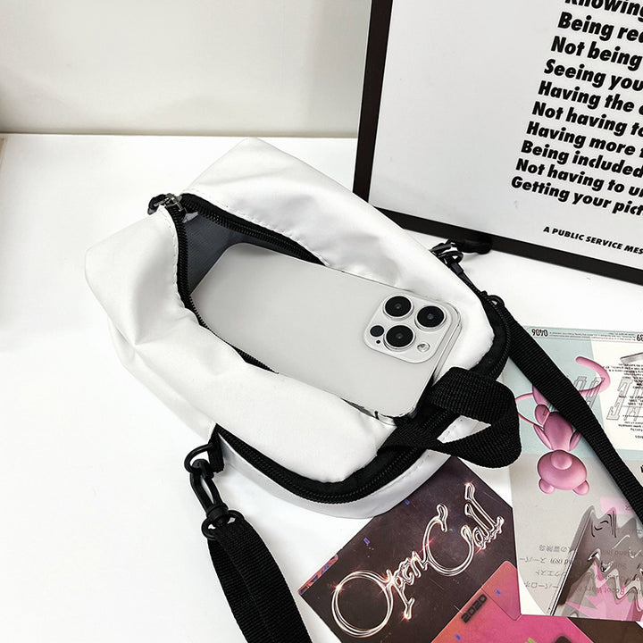 Dame Compact Crossbody Bag med lynlås Stilla