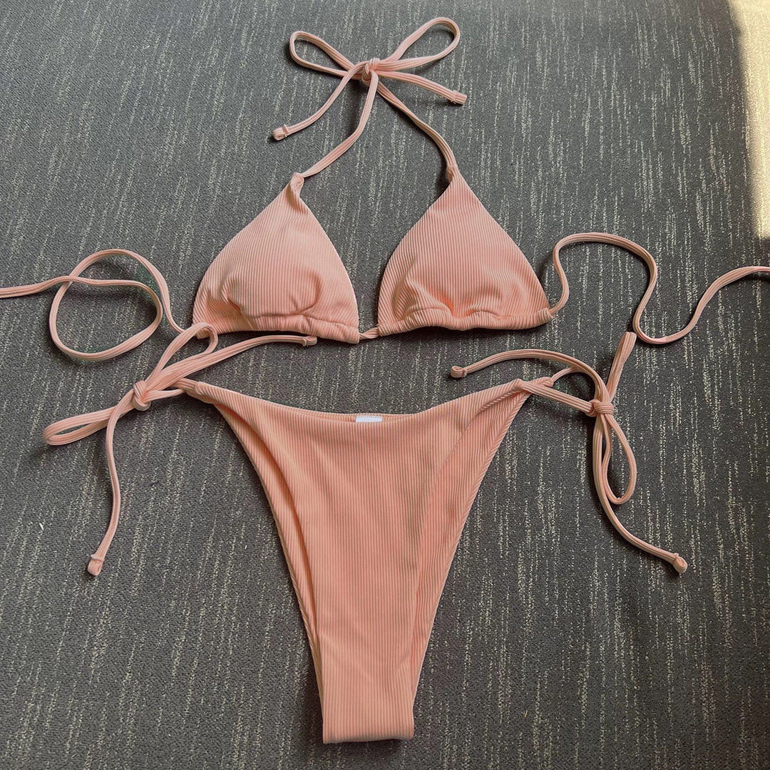 Dame triangel-bikini med justerbare snore Skovae