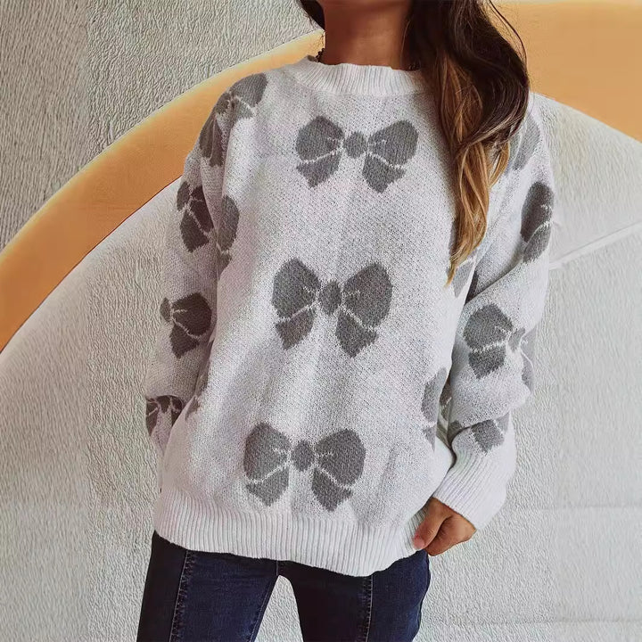 Kvinders sweater med legende sløjfe mønster Stilla