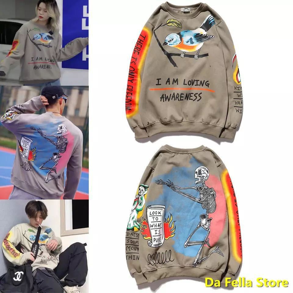 Dame sweatshirts med unikt fuglemotiv og inspirerende grafikker Stilla