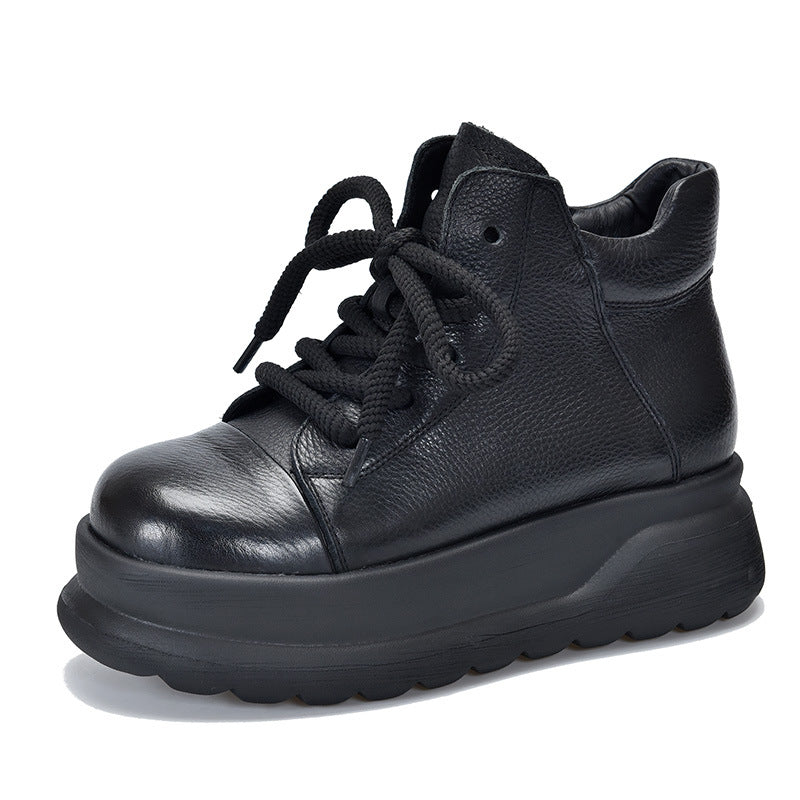 Dame Læder High-Top Sneakers med komfortabel Plateau Stilla