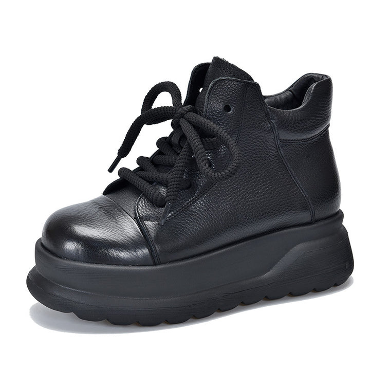 Dame Læder High-Top Sneakers med komfortabel Plateau Stilla