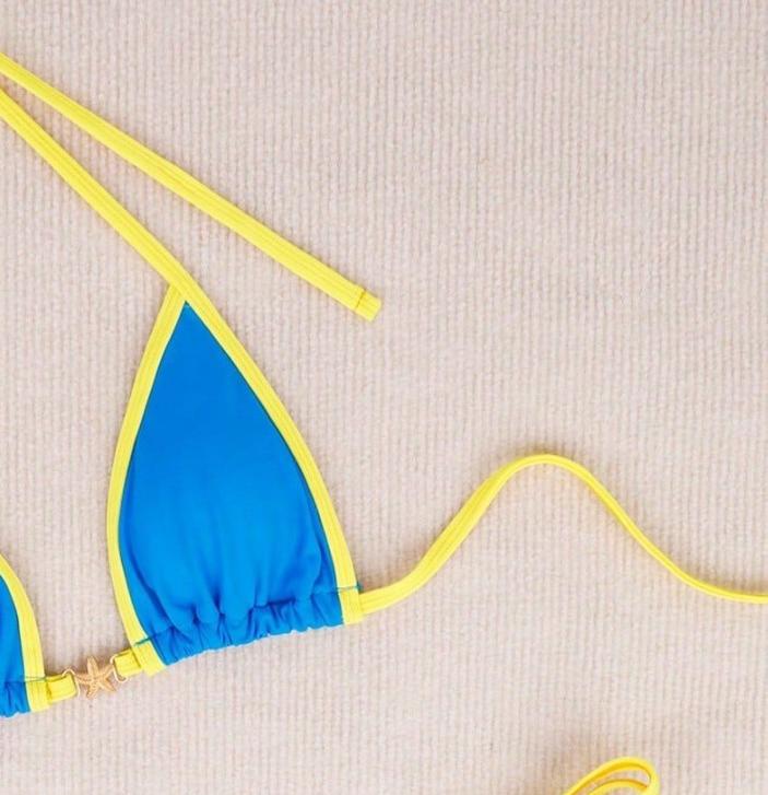 Dame Triangel-Bikini-Sæt med justerbare bånd og raffinerede detaljer Stilla