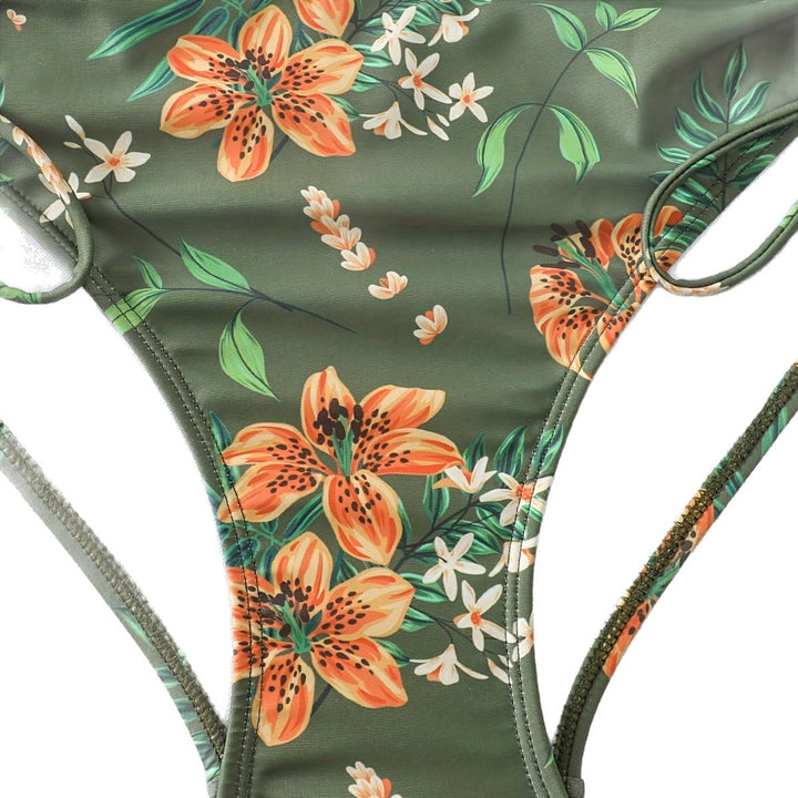 Damer Højskåret Bikini med Rynkning Skovae