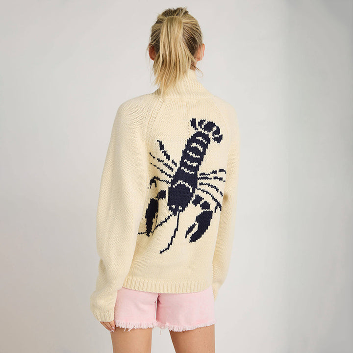 Dame strikpullover med livligt krabbe-design Stilla