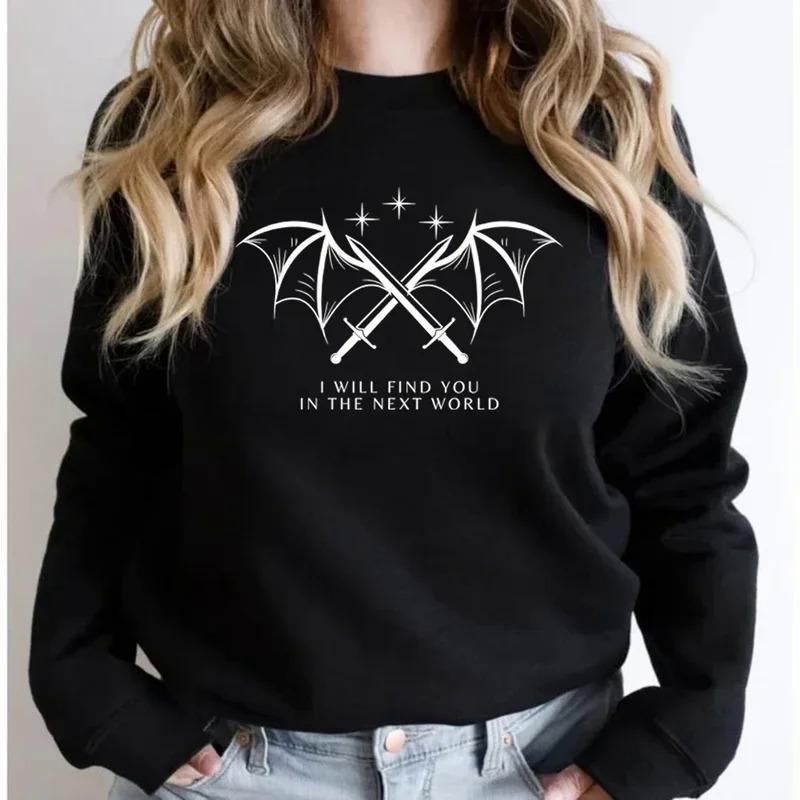 Kvinders sweatshirt med kunstnerisk grafisk design og inspirerende bogstaver Stilla